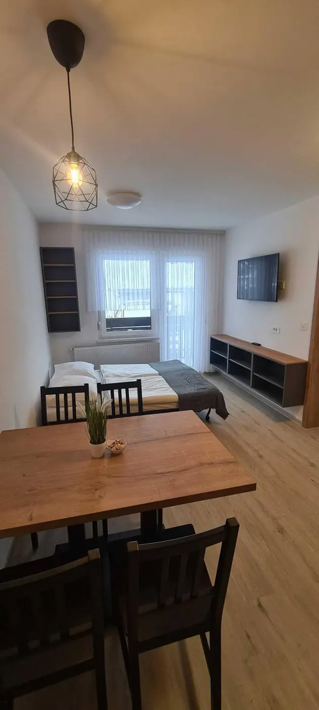 Prenovljen apartma z jedilno mizo in spalnico